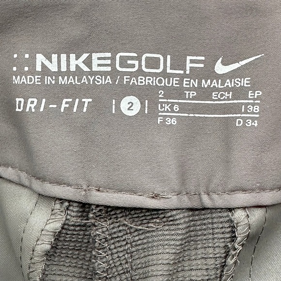 NIKE GOLF Dri-Fit Plaid Straight Leg Golf Pants • Women's‎ size 2 • khaki, gray - Picture 6 of 7